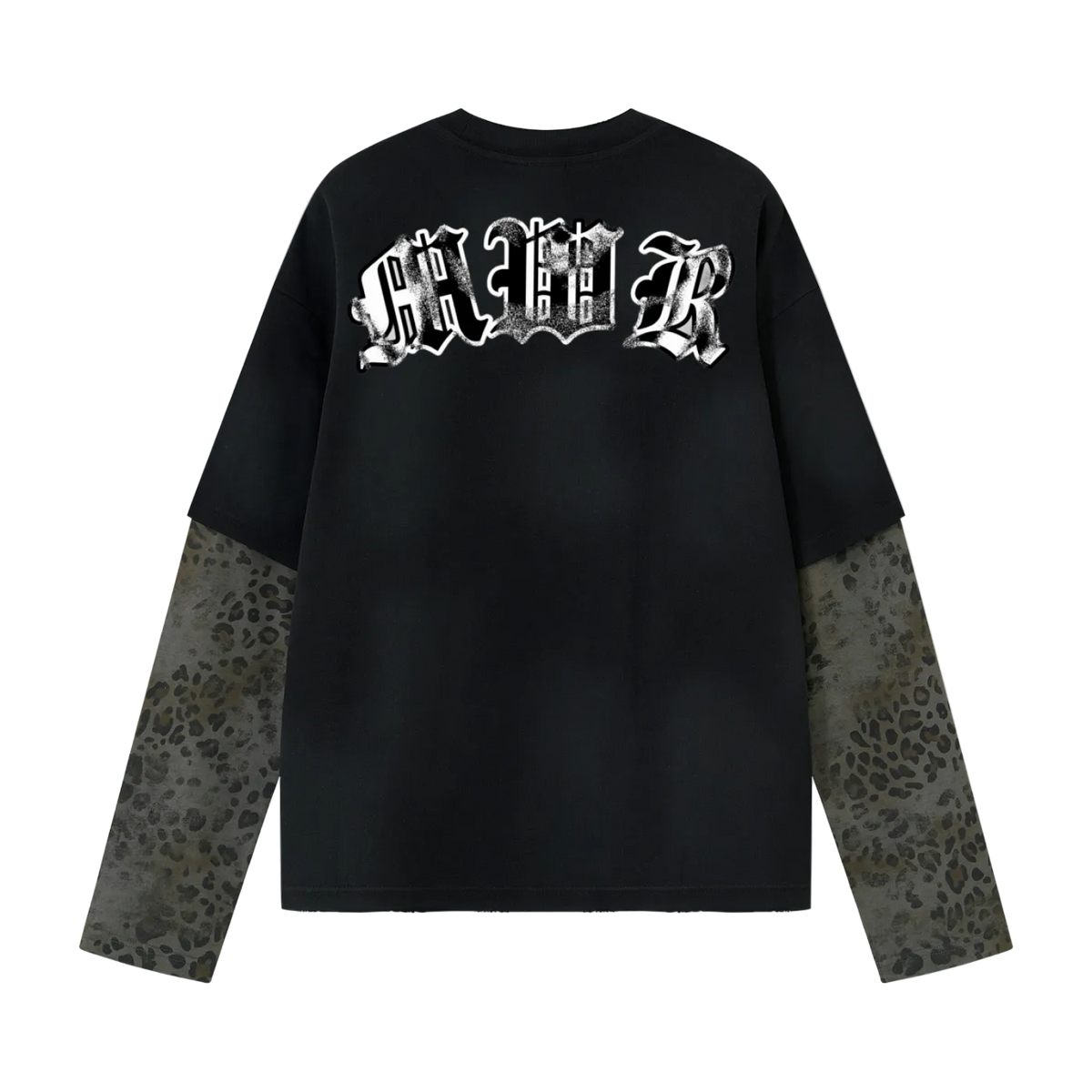 Leopard print sleeve “Tuff Luv” Tee