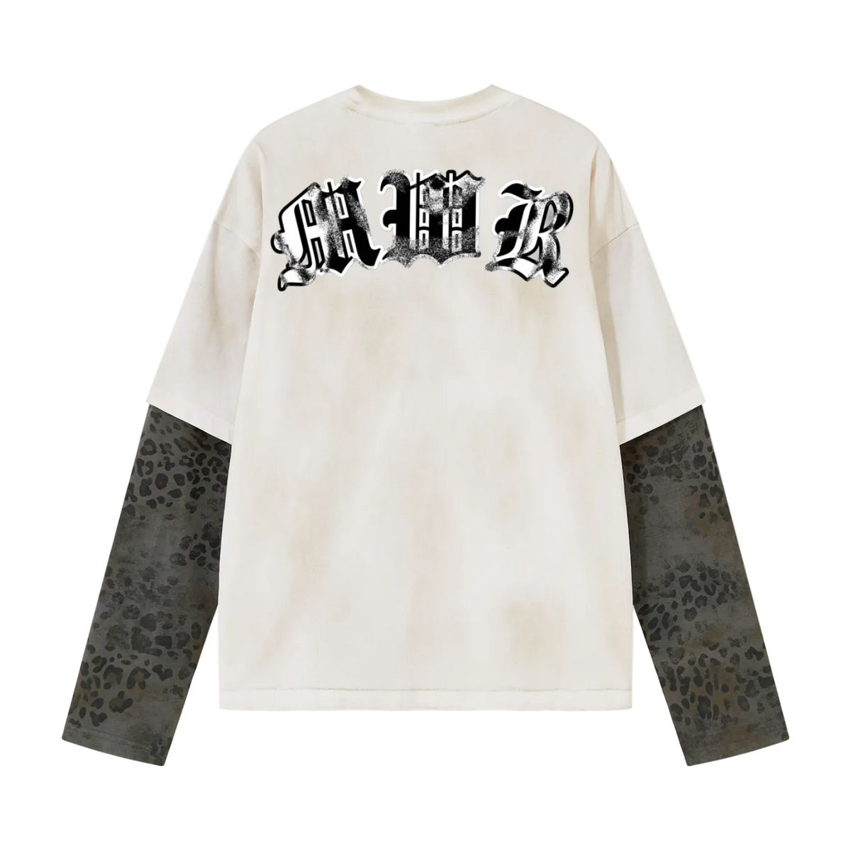 Leopard print sleeve “Tuff Luv” Tee
